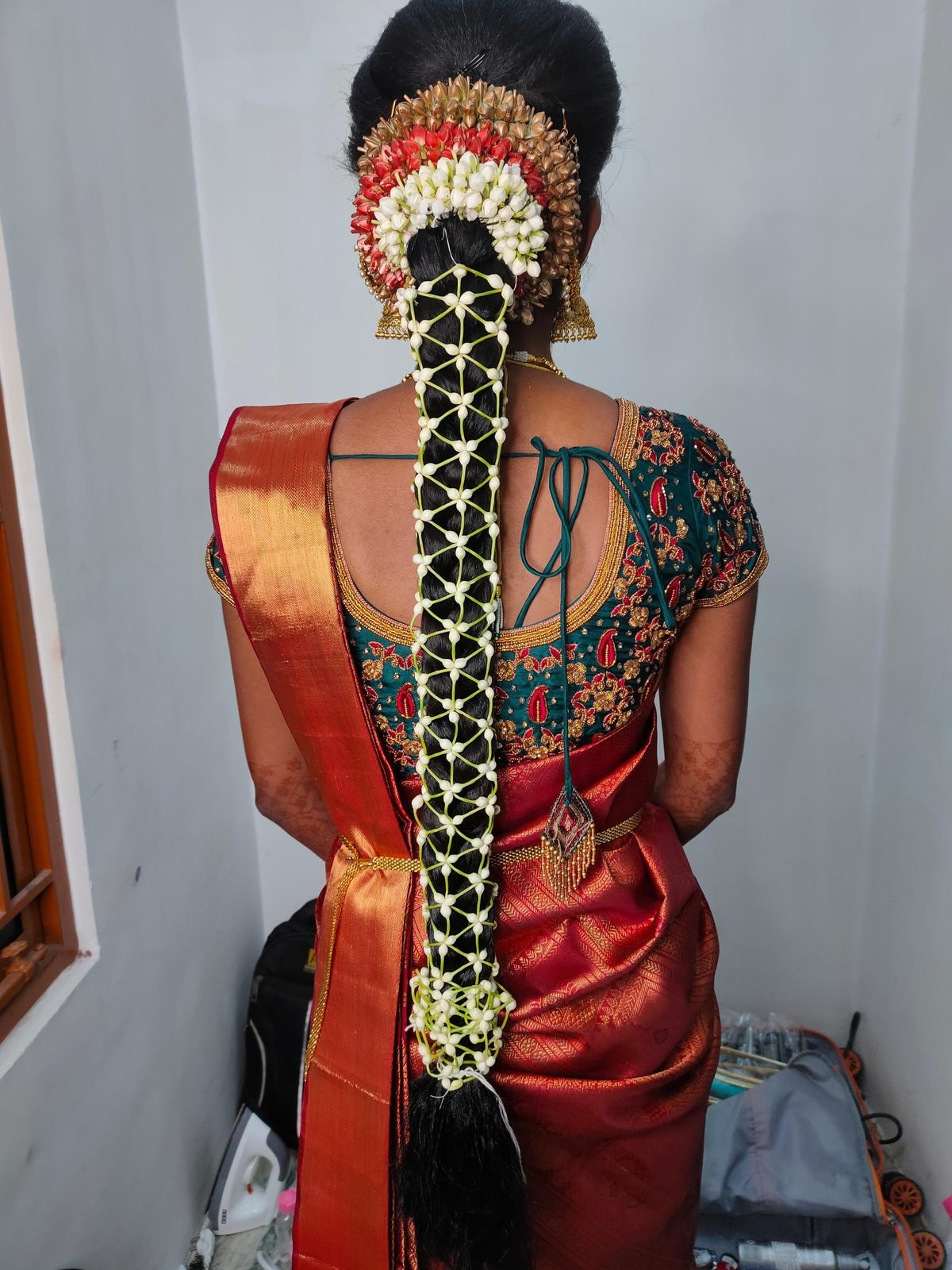 Wedding hairstyle and hair styling by Anu Rotrico, Chennai