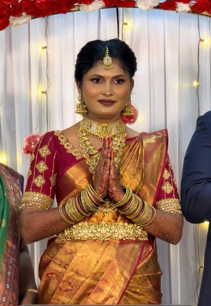 Soft engagement-day makeup by Anu Rotrico, Chennai