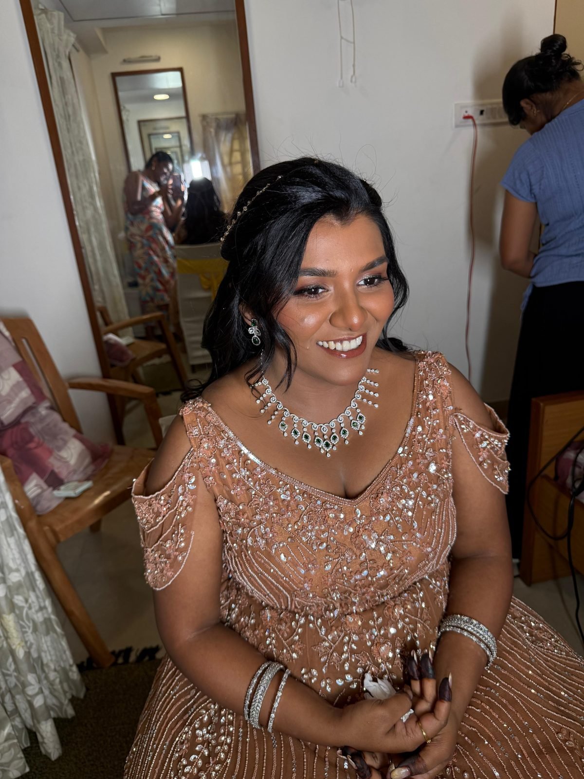 Wedding reception makeup by Anu Rotrico, Chennai