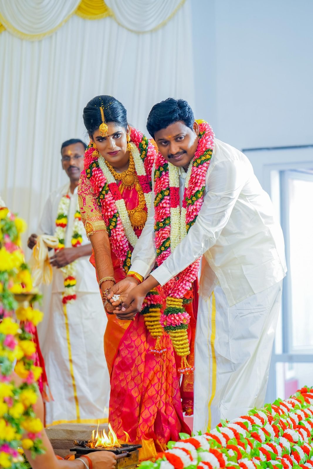 Traditional bridal makeup and hairstyling by Anu Rotrico, Chennai