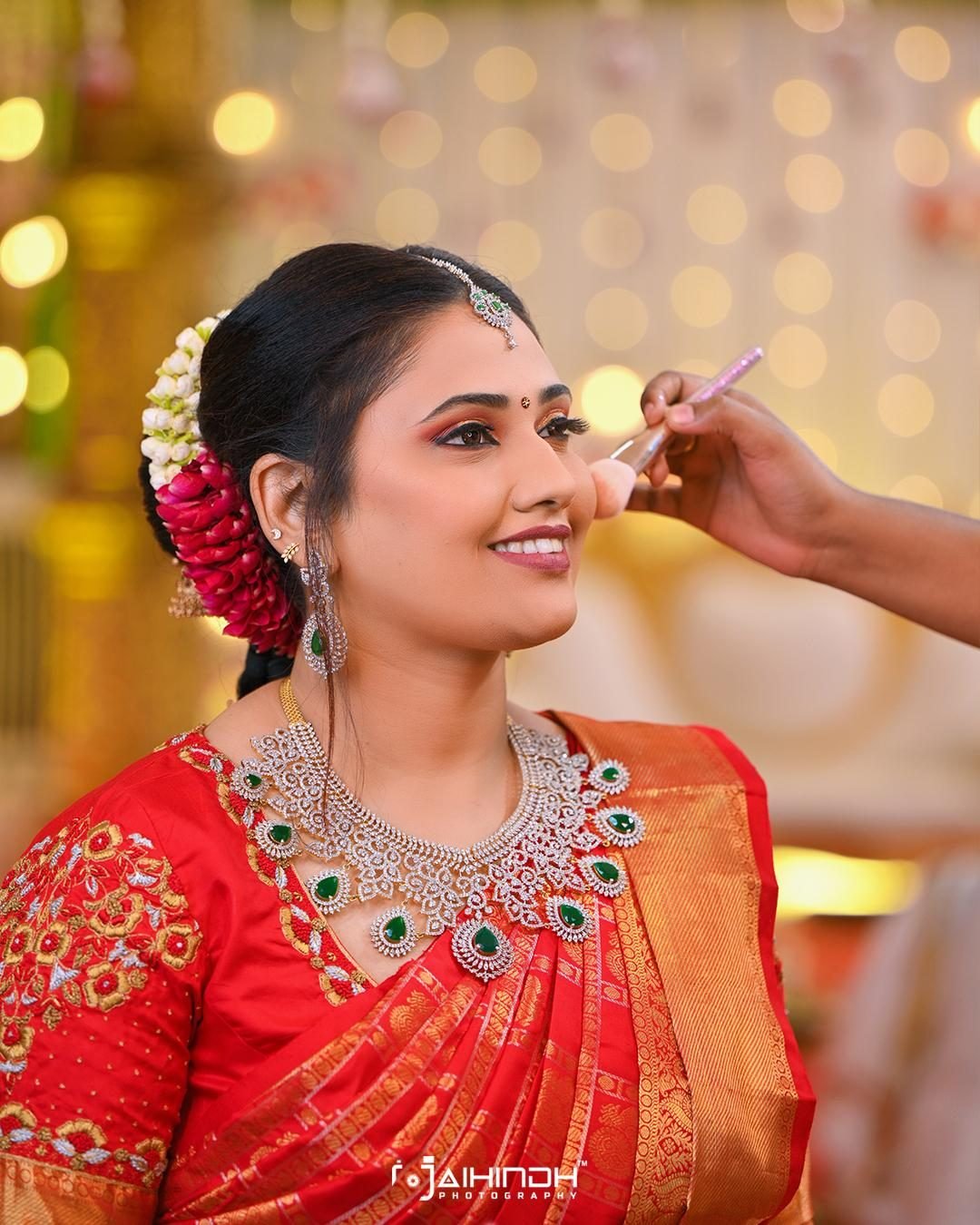 Tamil bride in HD bridal makeup by Anu Rotrico, Chennai