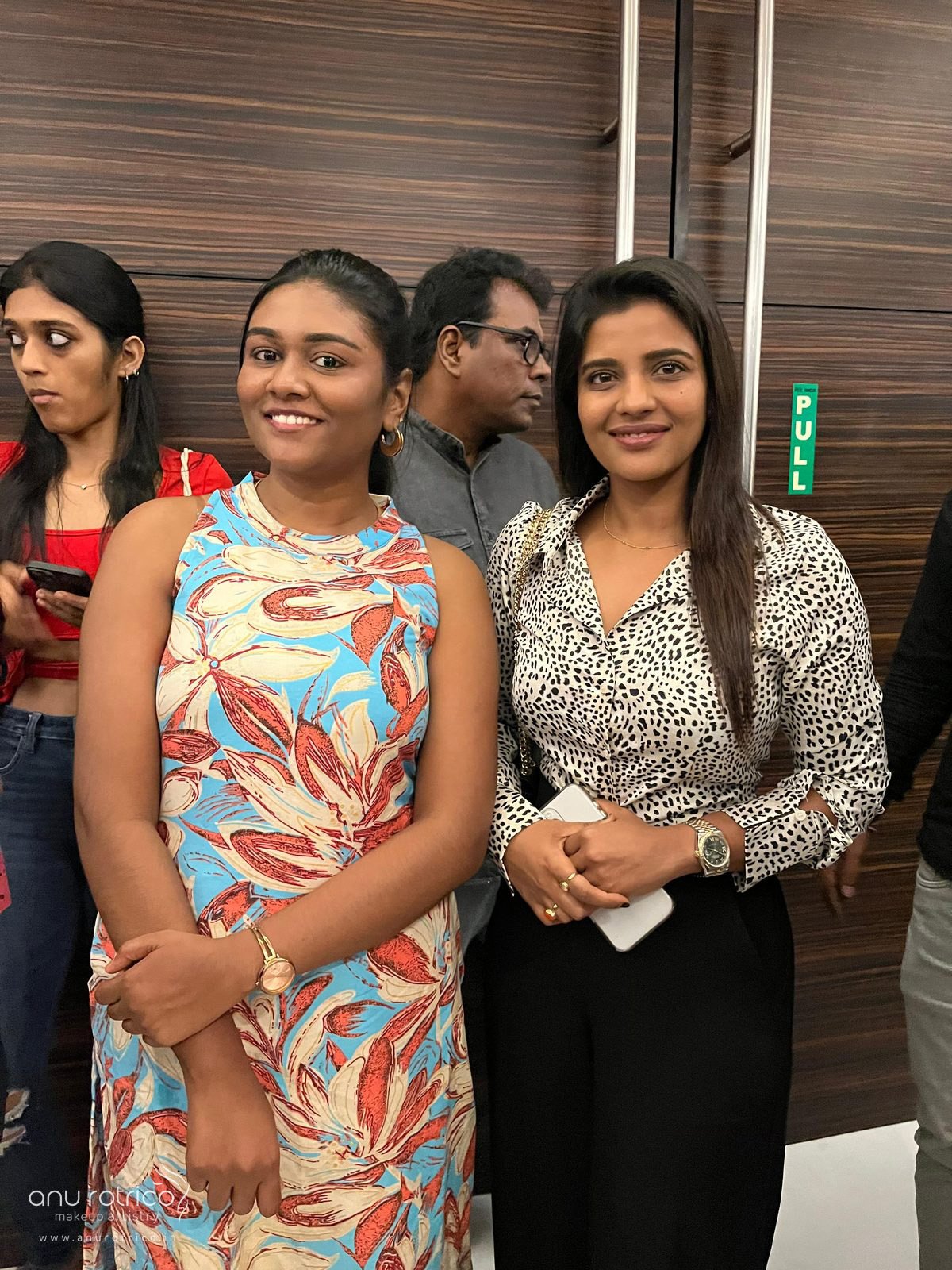 Actress Aishwarya with celebrity makeup artist Anu Rotrico, Chennai