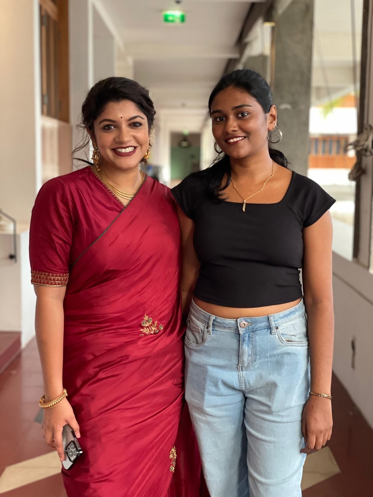 Actress Aparna Balamurali with makeup artist Anu Rotrico after the shoot