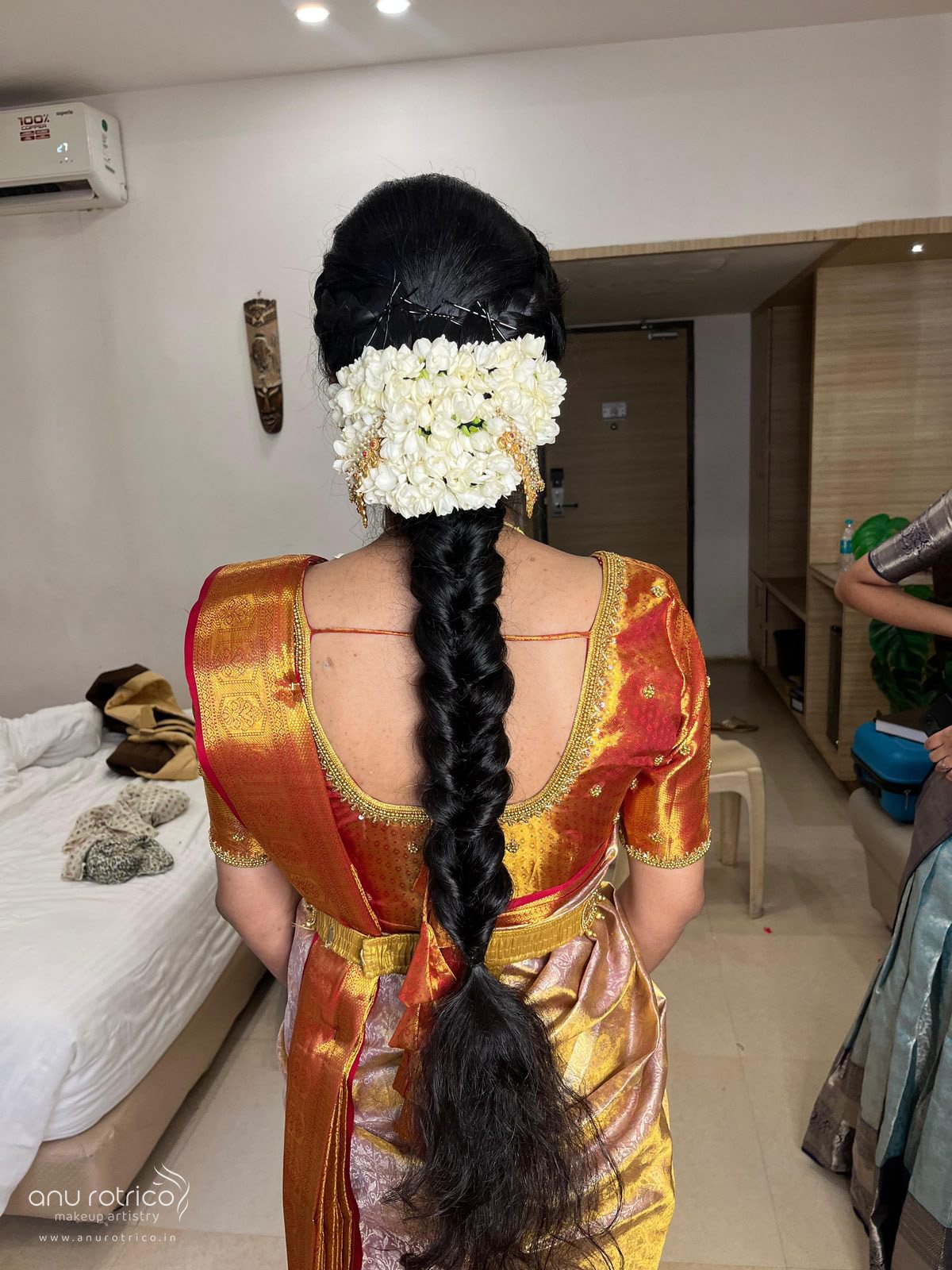 Bridal hairstyling by Anu Rotrico, Chennai