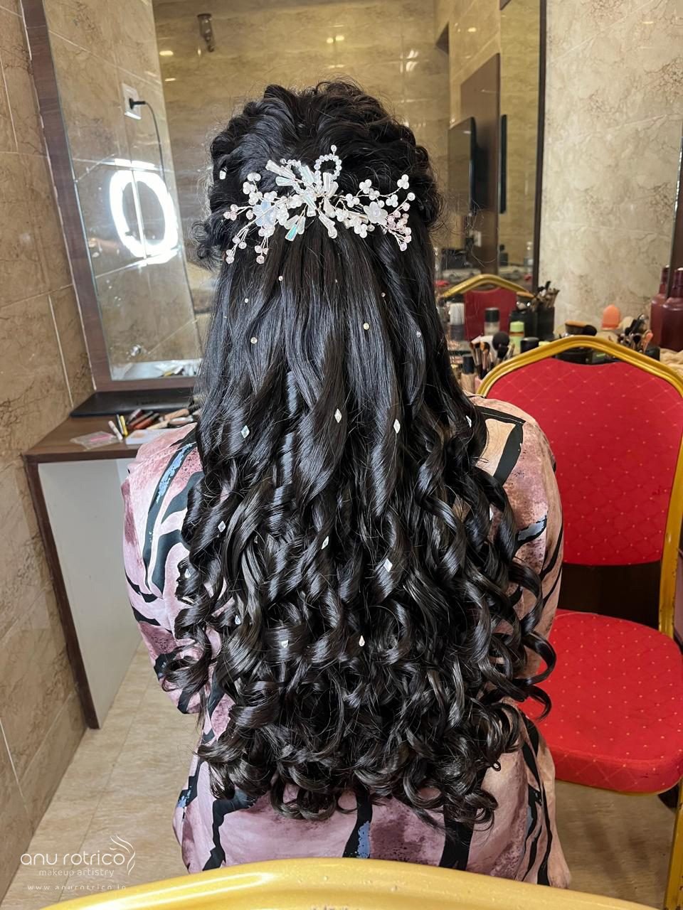 Bridal hairstyling by Anu Rotrico, Chennai