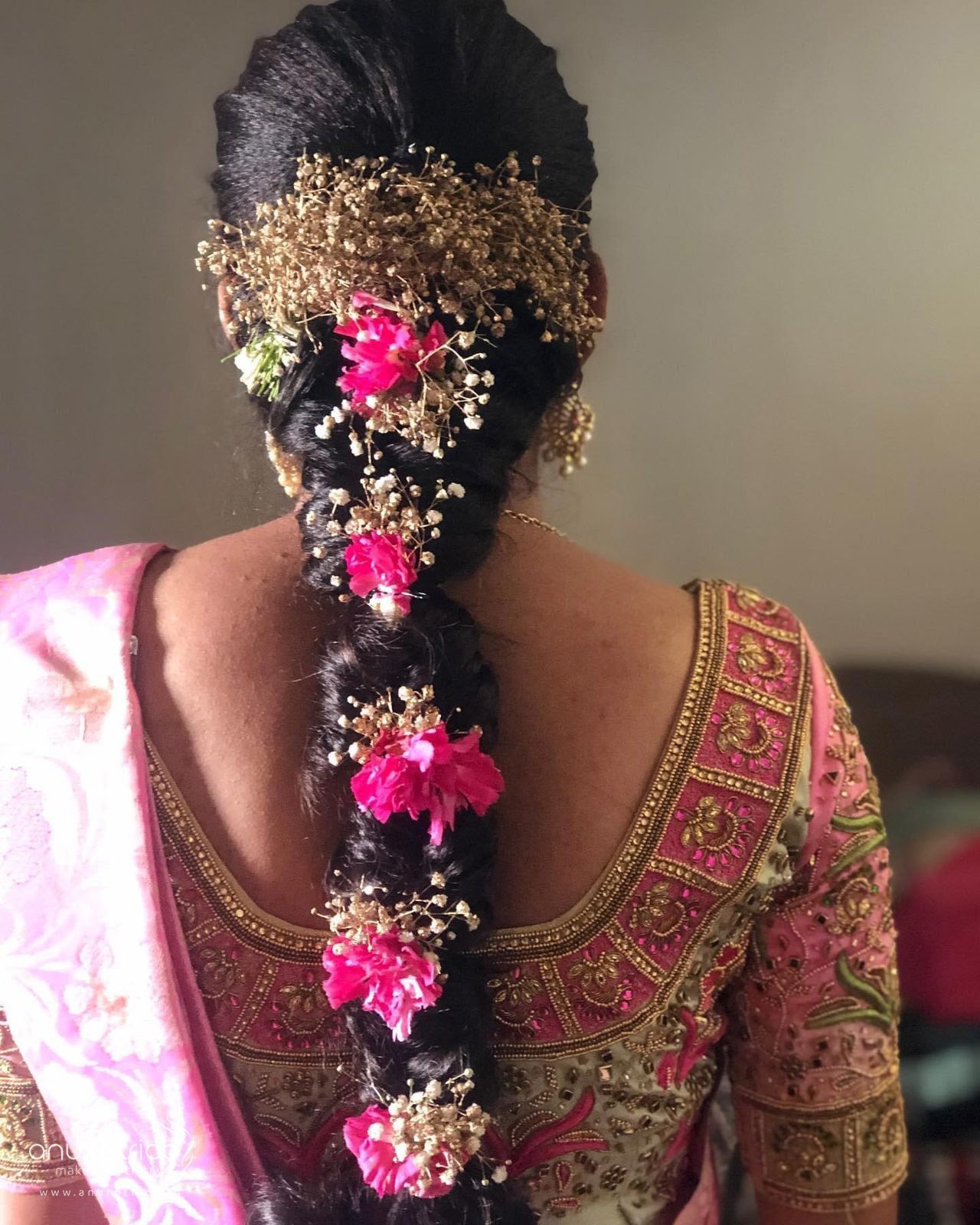 Bridal hairstyling by Anu Rotrico, Chennai