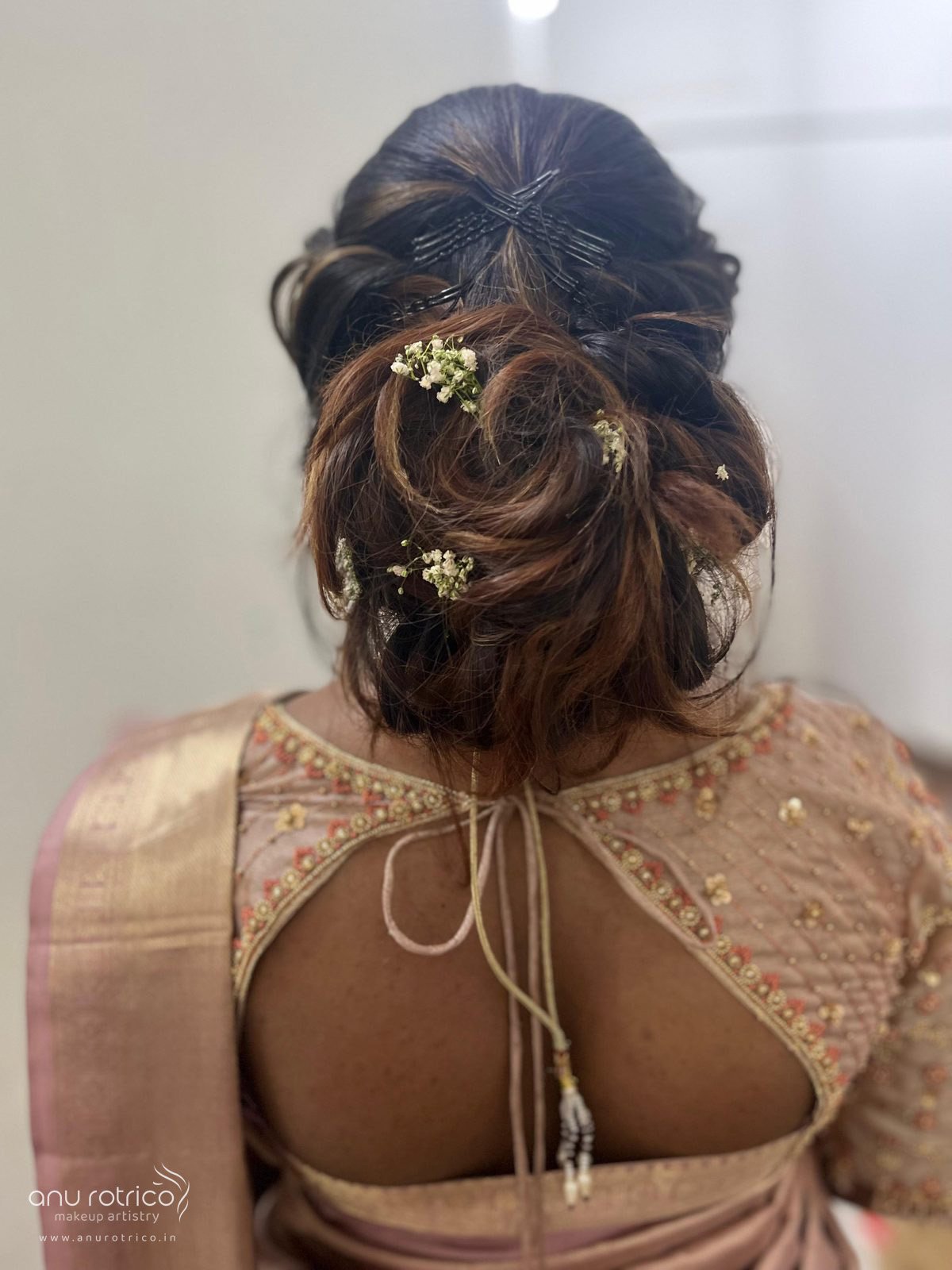 Bridal hairstyling by Anu Rotrico, Chennai