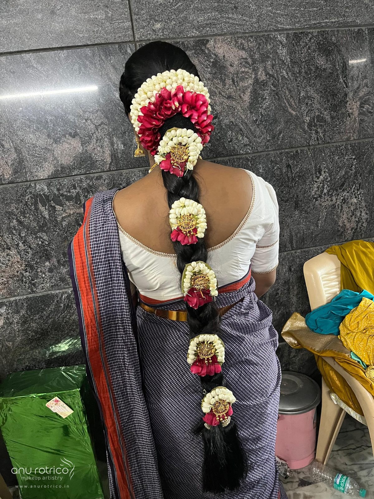 Bridal hairstyling by Anu Rotrico, Chennai