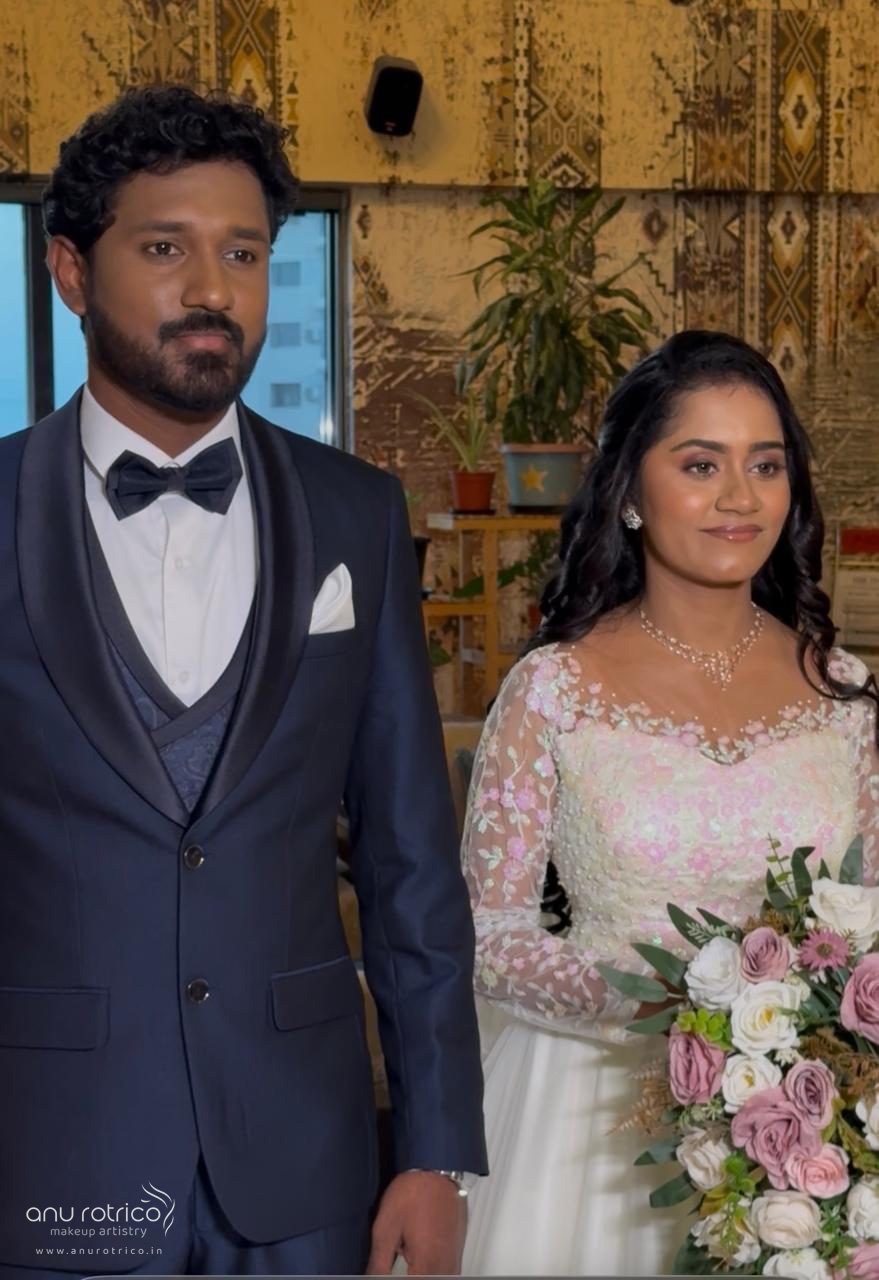 Christian wedding makeup and hair by Anu Rotrico, Chennai