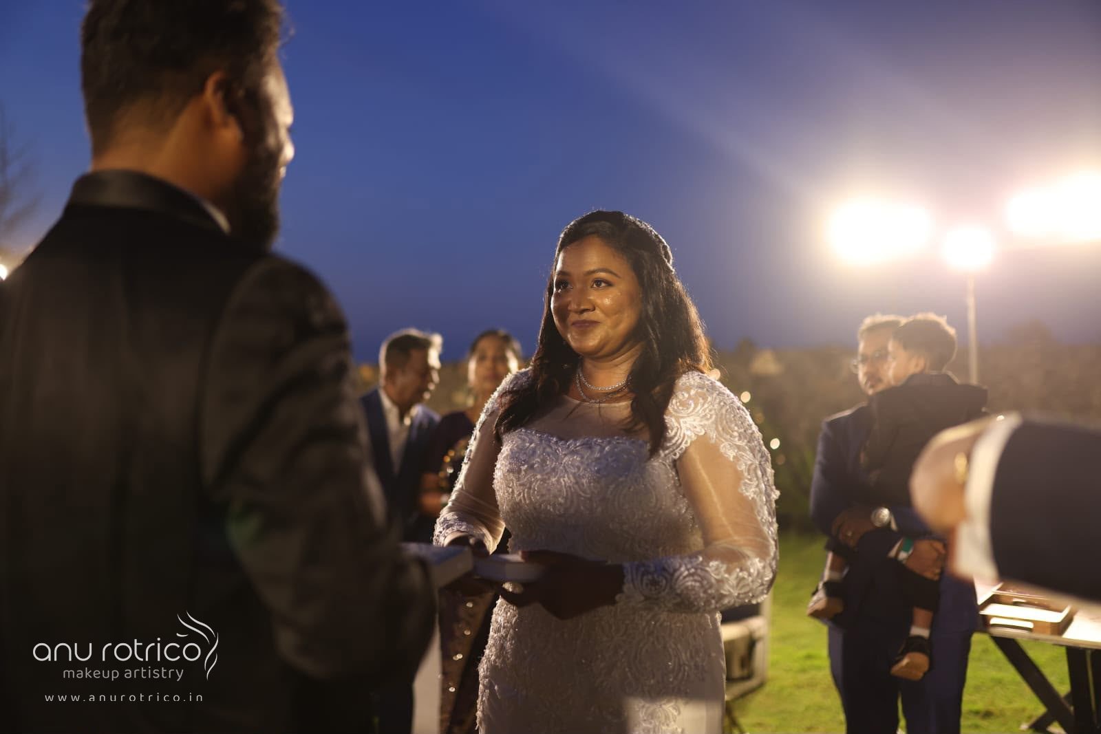 Christian wedding makeup and hair by Anu Rotrico, Chennai