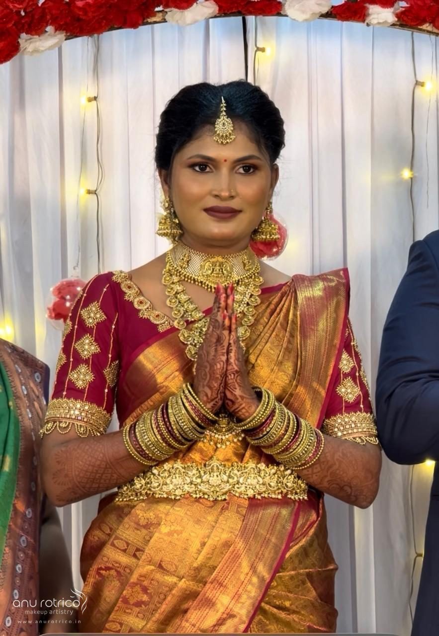 Soft engagement-day makeup by Anu Rotrico, Chennai