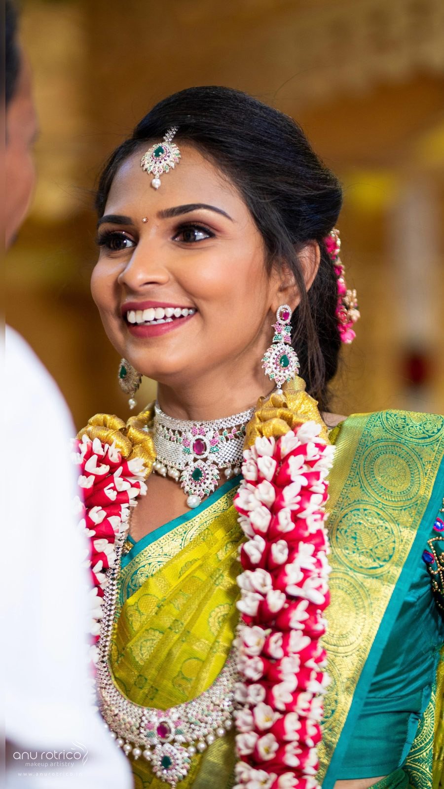 Soft engagement-day makeup by Anu Rotrico, Chennai