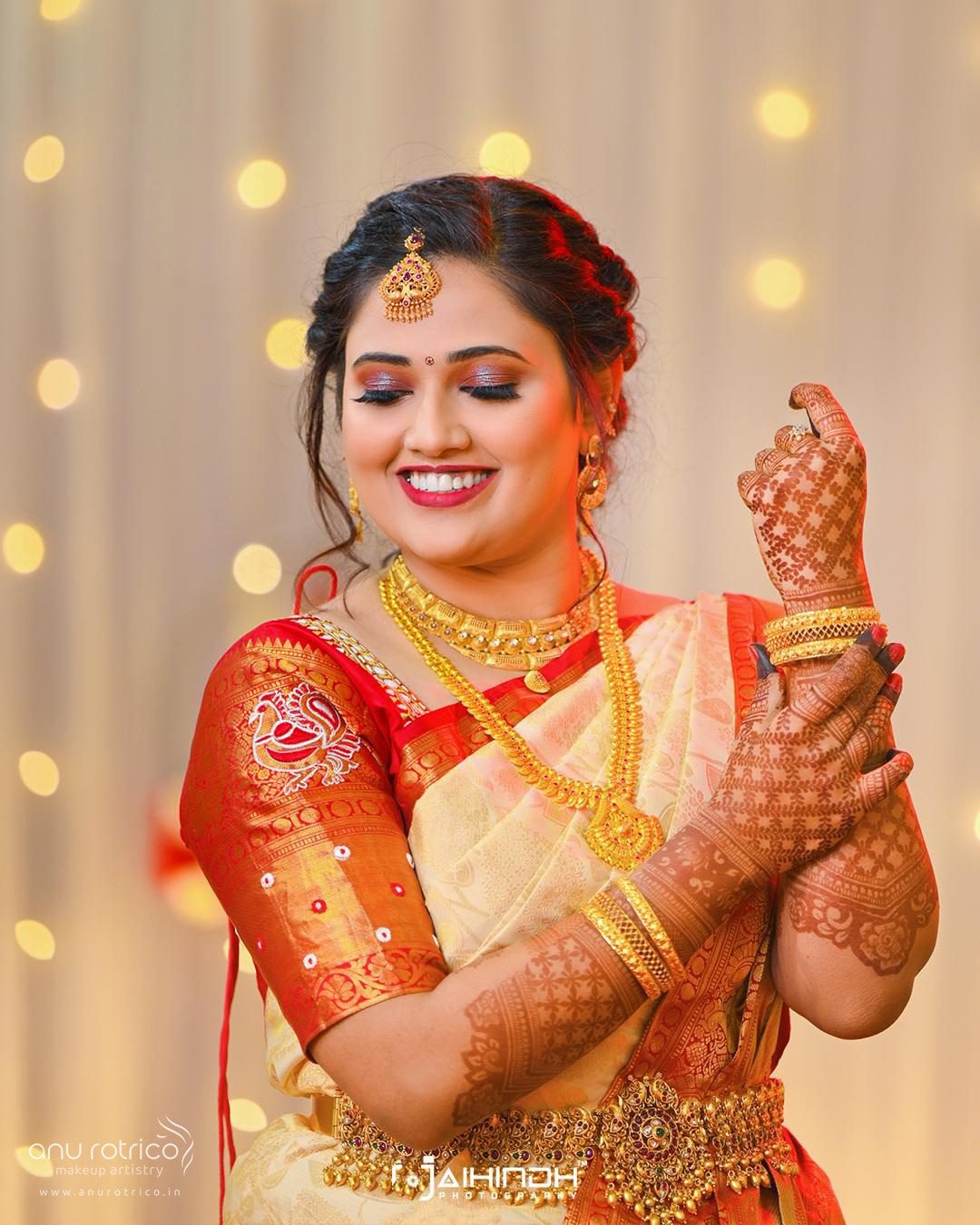 Soft engagement-day makeup by Anu Rotrico, Chennai