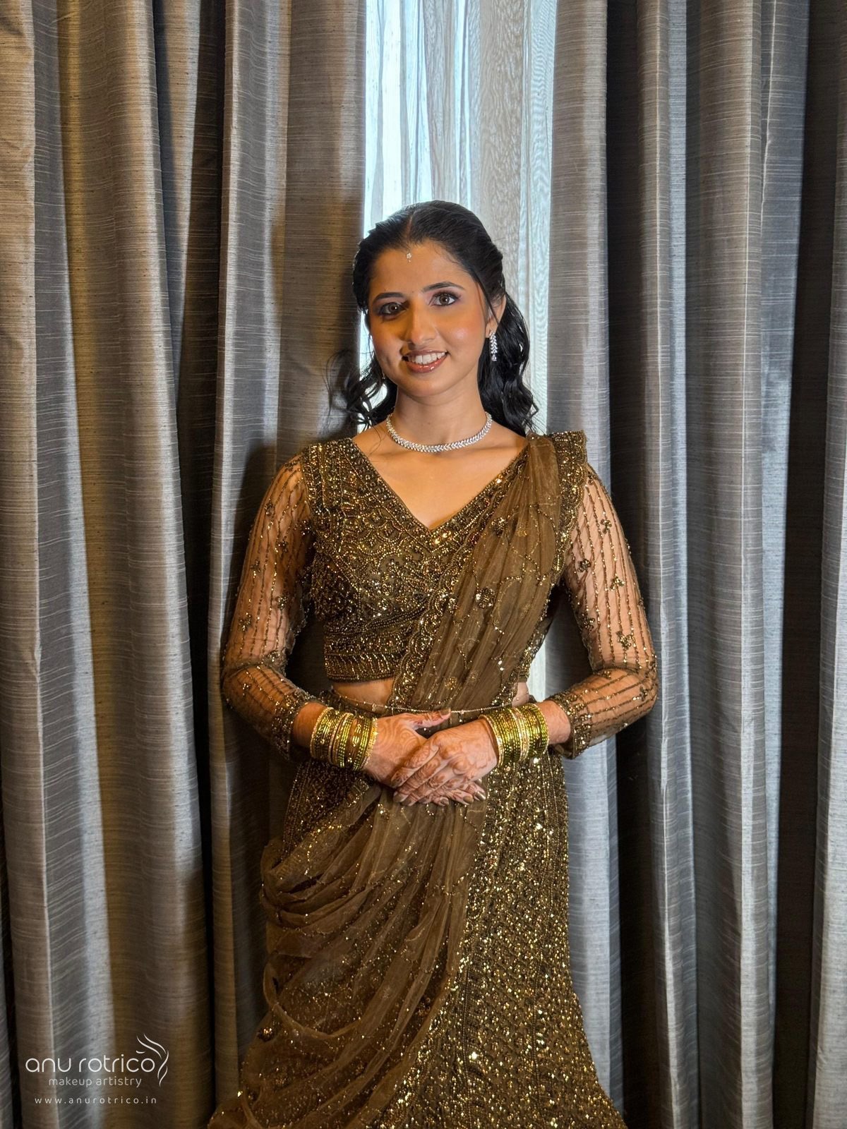 Engagement makeup by Anu Rotrico, Chennai