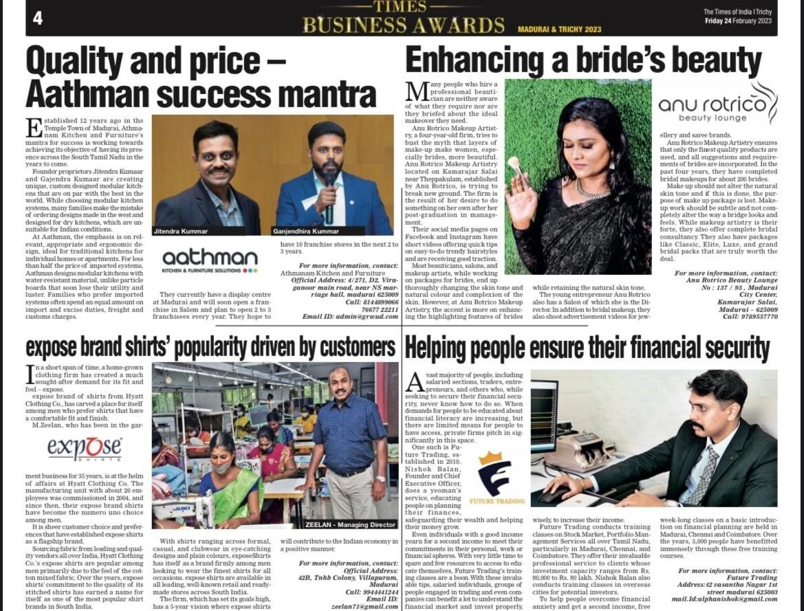 The Times of India newspaper feature on Anu Rotrico, Enhancing a bride's beauty