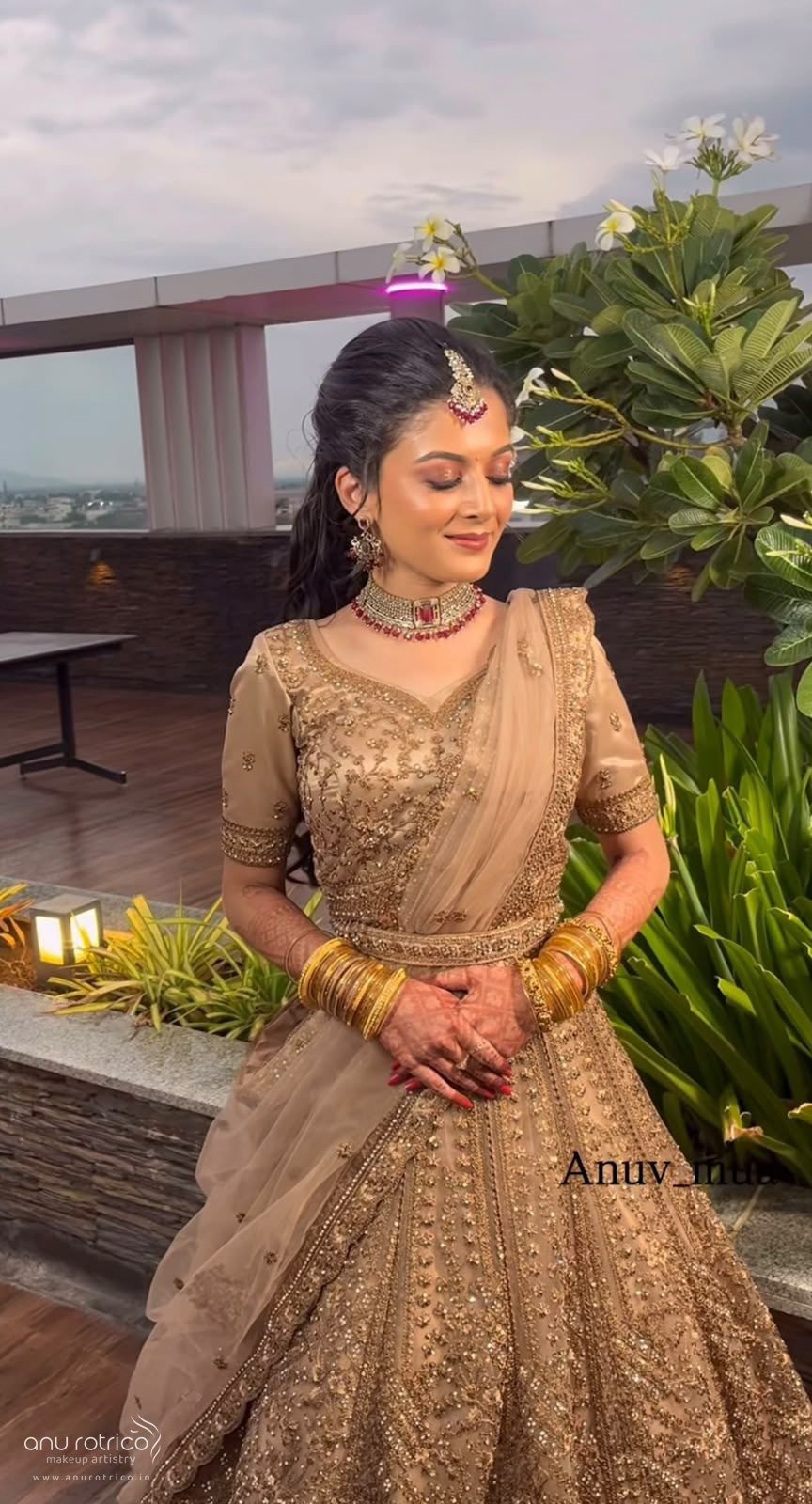 Nikah and walima bridal makeup by Anu Rotrico, Chennai