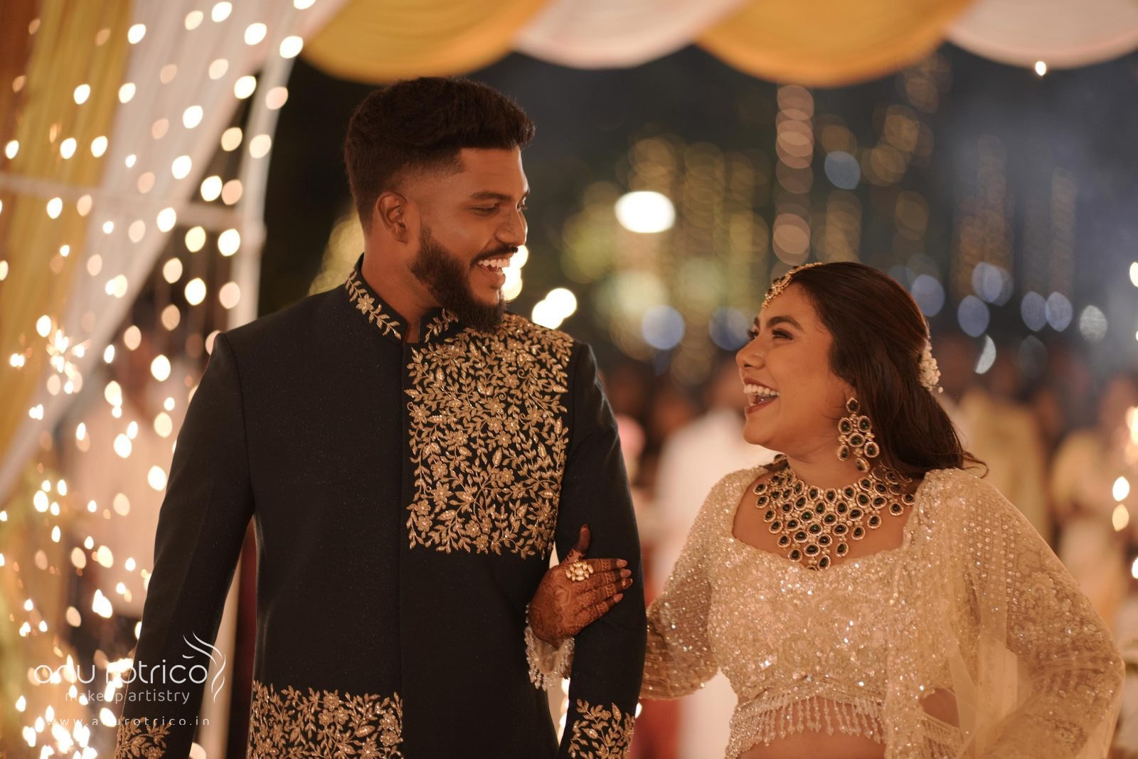 Evening reception makeup and hair by Anu Rotrico, Chennai
