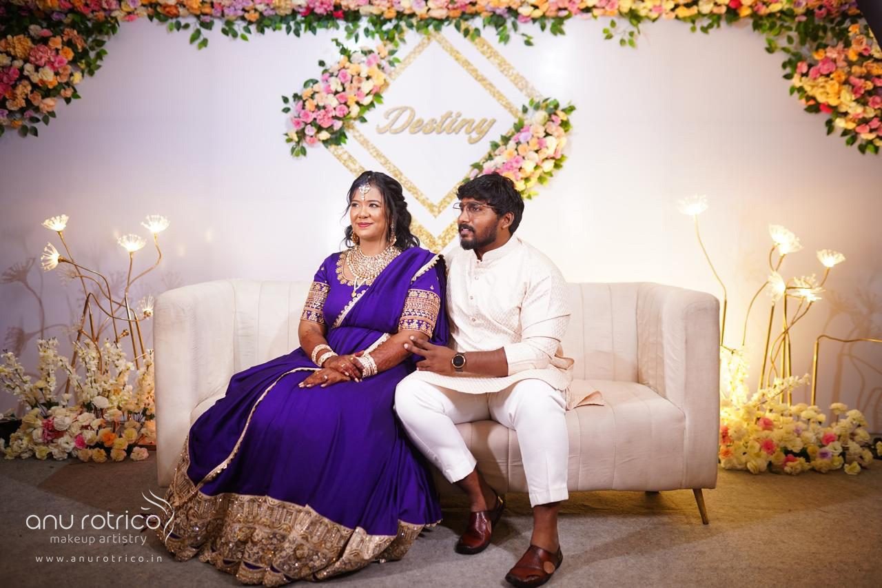 Evening reception makeup and hair by Anu Rotrico, Chennai