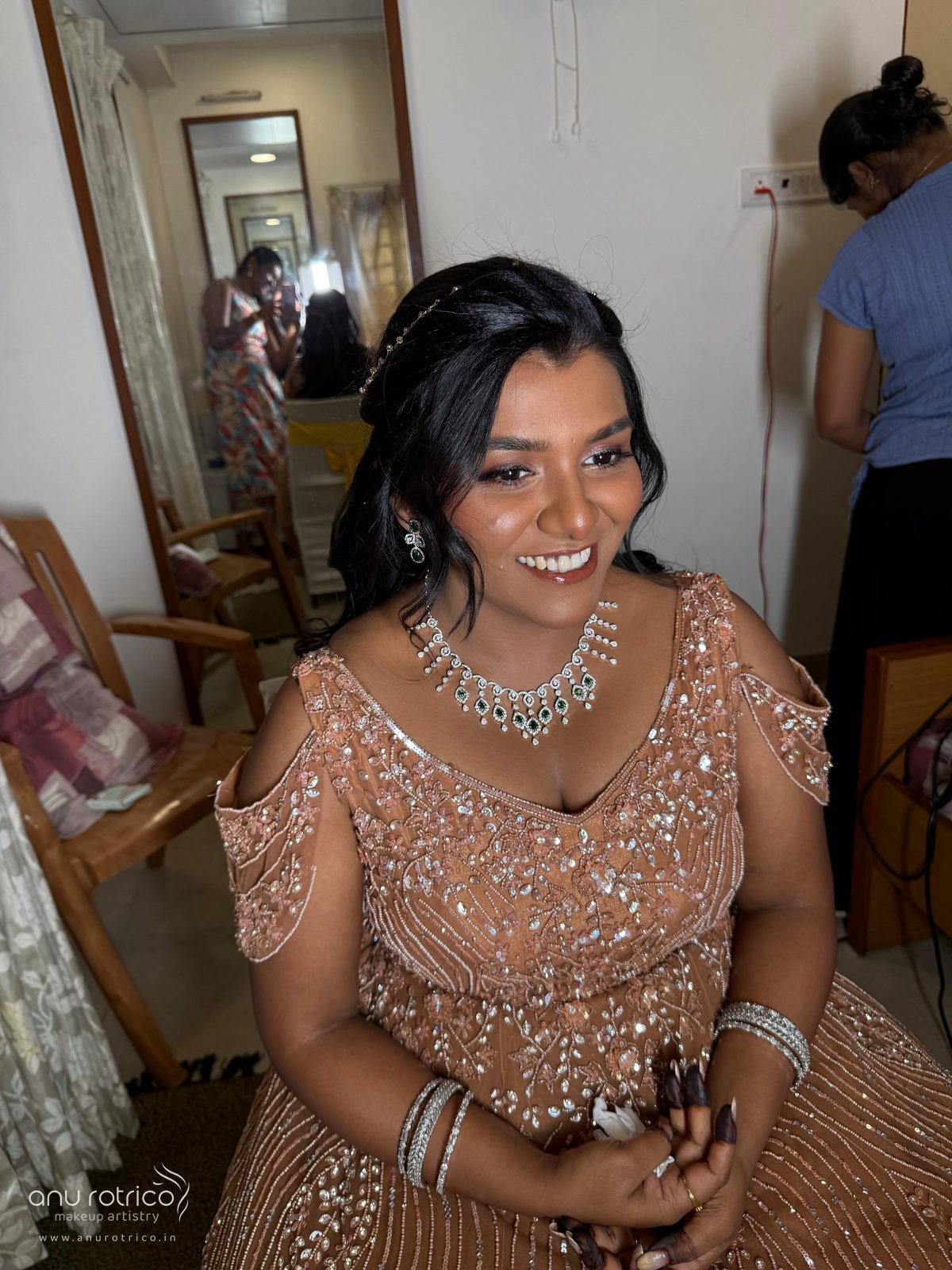 Wedding reception makeup by Anu Rotrico, Chennai