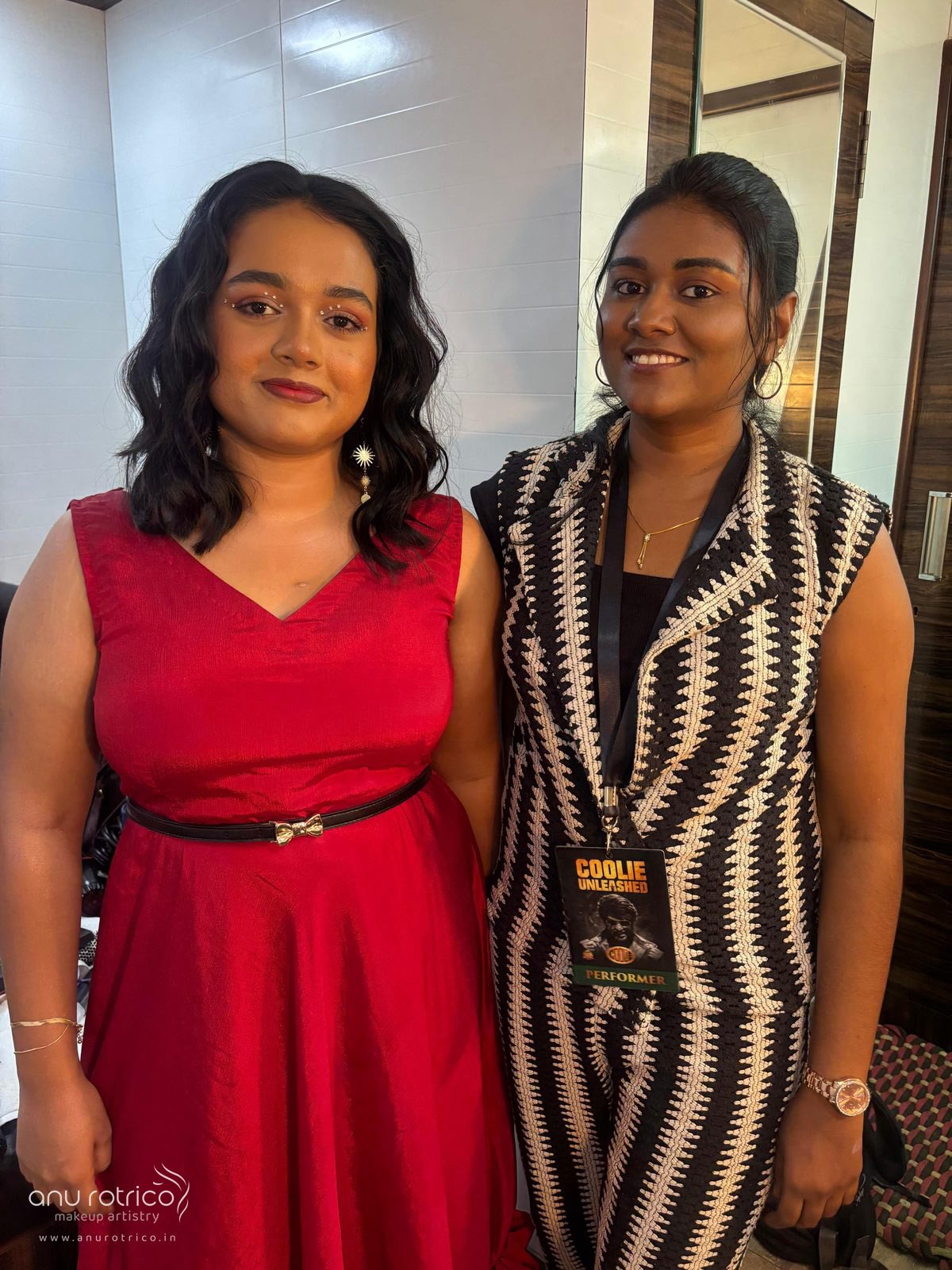 Playback singer Subashini with celebrity makeup artist Anu Rotrico, Chennai
