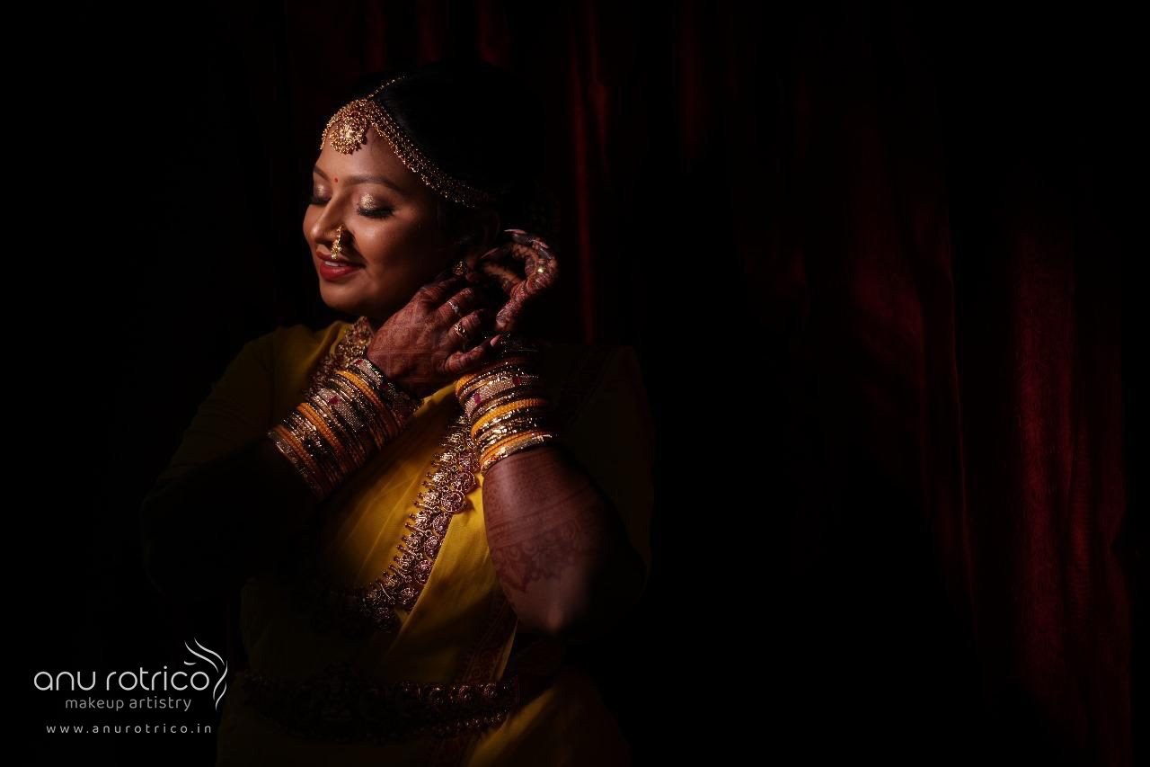 Tamil bride in HD bridal makeup by Anu Rotrico, Chennai
