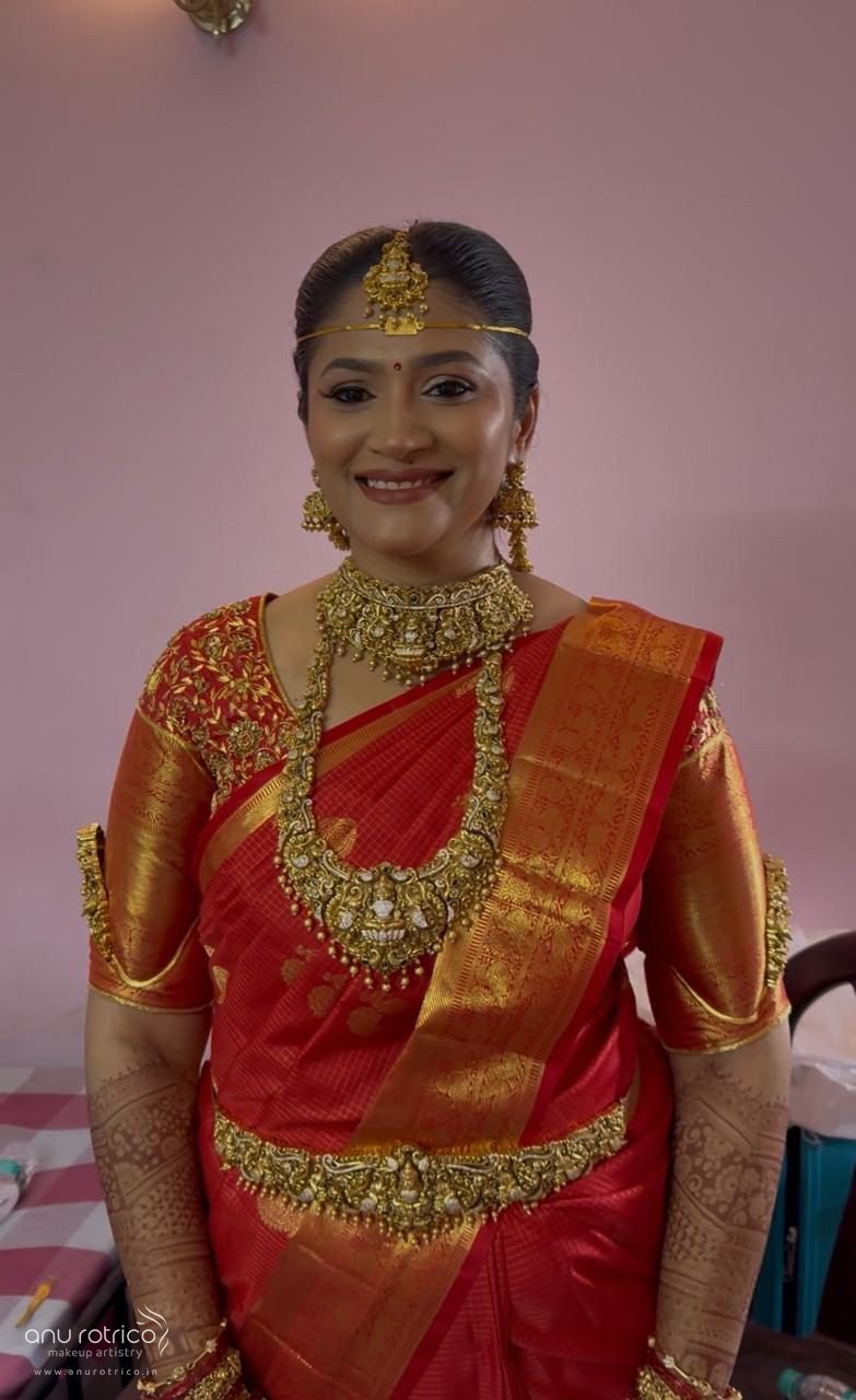 Traditional South Indian bridal makeup by Anu Rotrico, Chennai