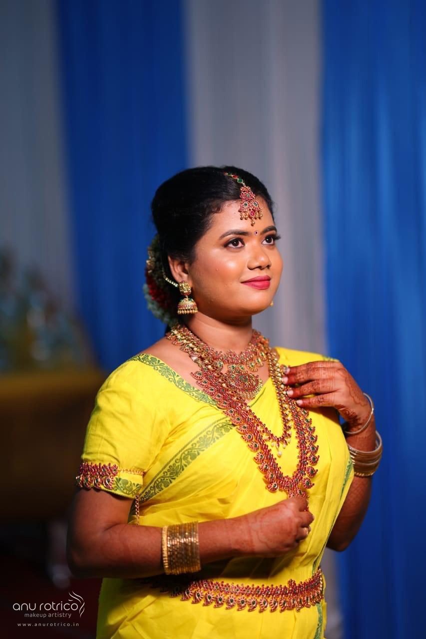 Traditional South Indian bridal makeup by Anu Rotrico, Chennai