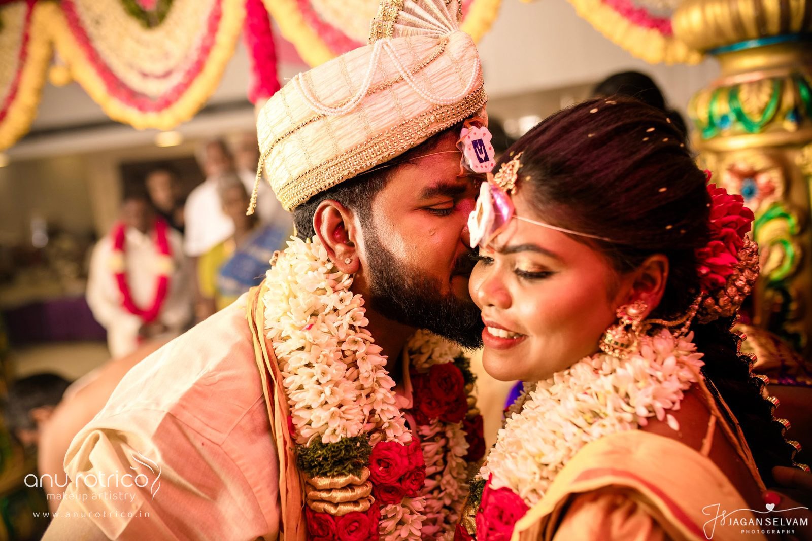 Tamil bride in HD bridal makeup by Anu Rotrico, Chennai
